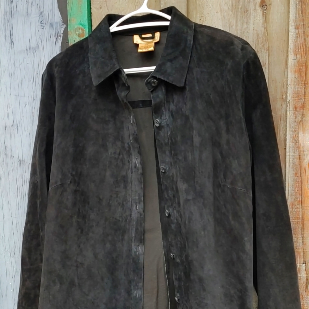 Genuine leather shirt jacket (Overshirt)